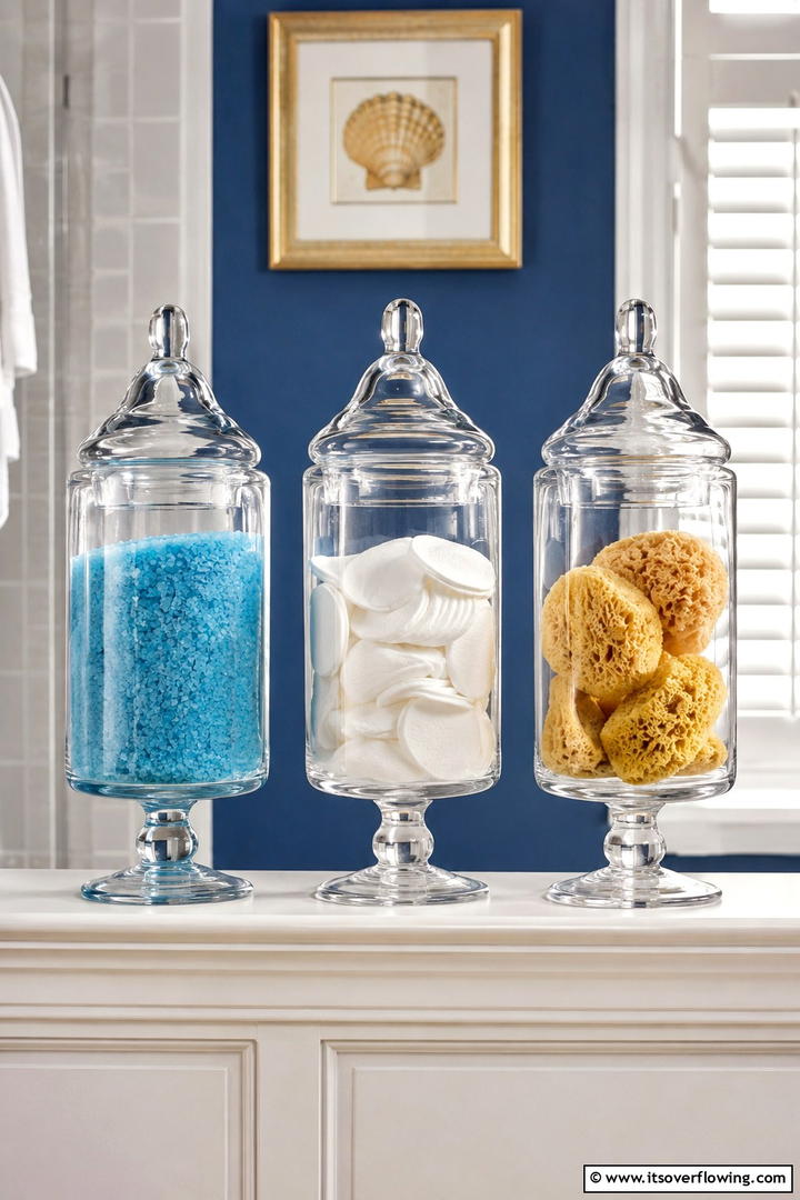 Vintage Apothecary Jars - 50 Fall Bathroom Decor Ideas Roundup- Timeless Tips