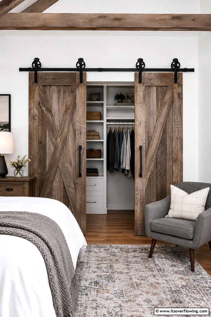 Vintage Barn Door Appeal - 30 Rustic Bedroom Ideas to Create a Warm and Inviting Space