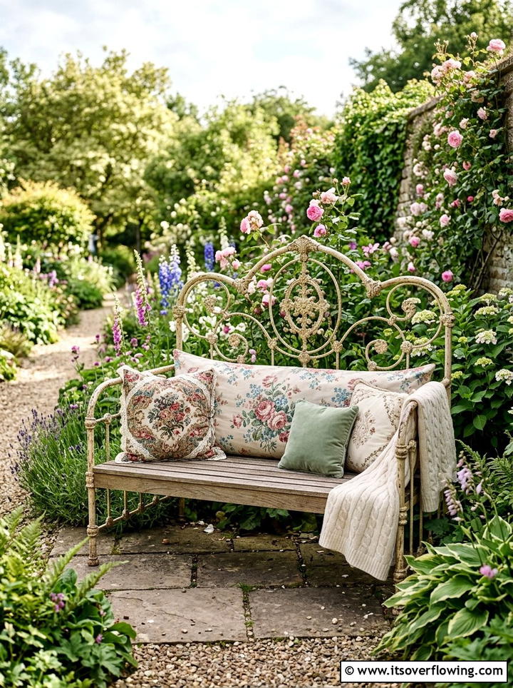 Vintage Bed Frame Garden Bench - 25 reusing old things ideas for patio