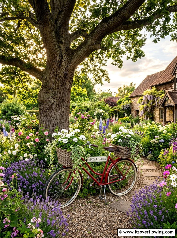 Vintage Bicycle Garden - 25 reusing old things ideas for flower garden