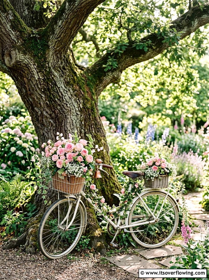 Vintage Bicycle Garden Decor - 25 recycled garden ideas with gutter garden