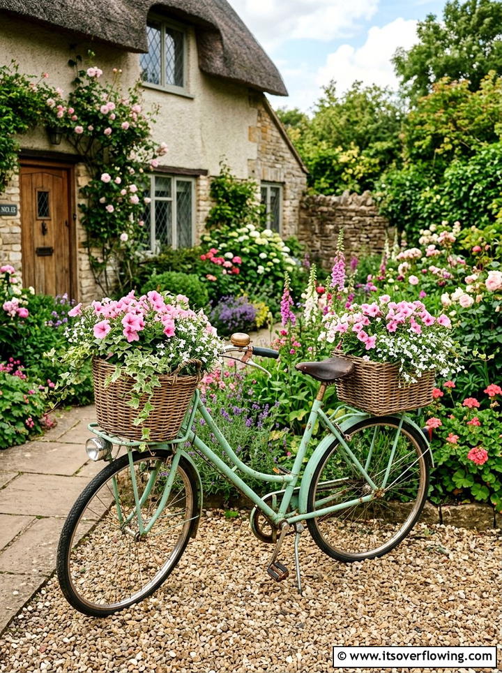 Vintage Bicycle Planter - 25 reusing old things ideas for front yard