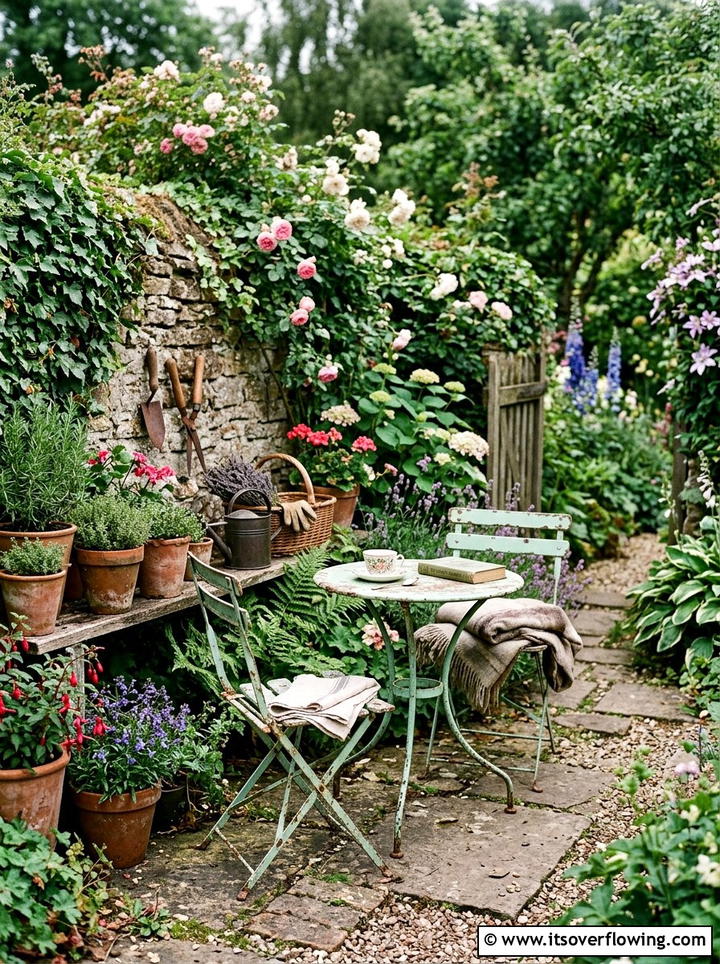 Vintage Bistro Set - 25 garden decor ideas with bistro sets