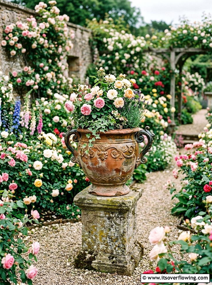 Vintage Ceramic Garden Pot - 25 garden decor ideas with ceramic planters