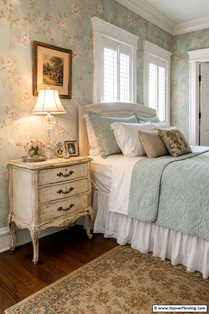 Vintage Charm Decor Nightstand - 30 Nightstand Decor Ideas to Enhance Your Bedroom Style