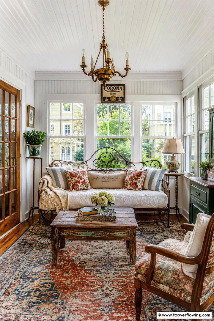 Vintage Charm Sunroom - 30 Small Sunroom Ideas for Bright, Multi-Functional Spaces