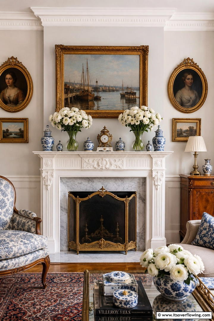 Vintage Chic Display - 30 Spring Mantel Decor Ideas for Fresh Seasonal Style