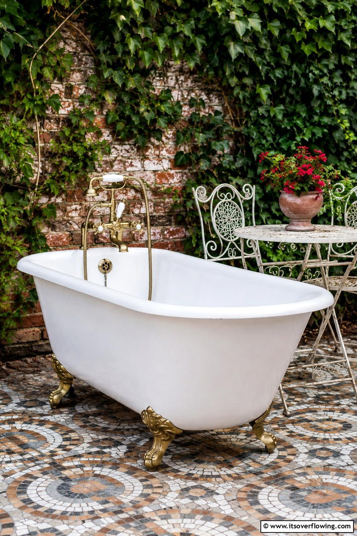 Vintage Clawfoot Delight - 30 Serene Outdoor Bathtub Ideas for a Backyard Oasis