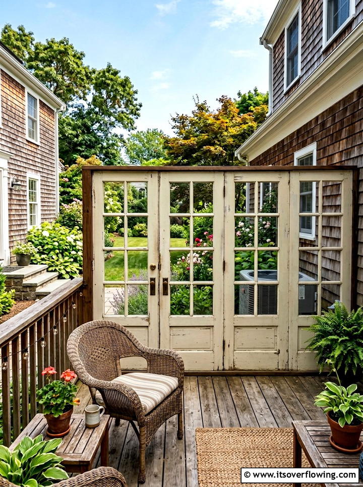 Vintage Door Deck Partition - 25 backyard decorating ideas with old door decor