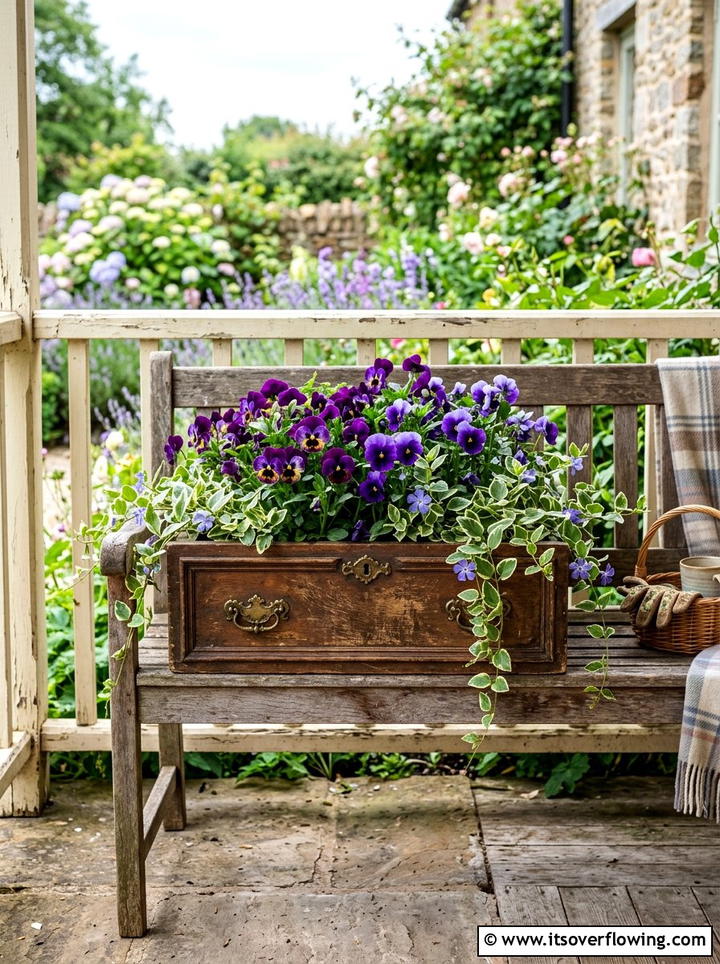 Vintage Dresser Drawer - 25 upcycled garden ideas for porches