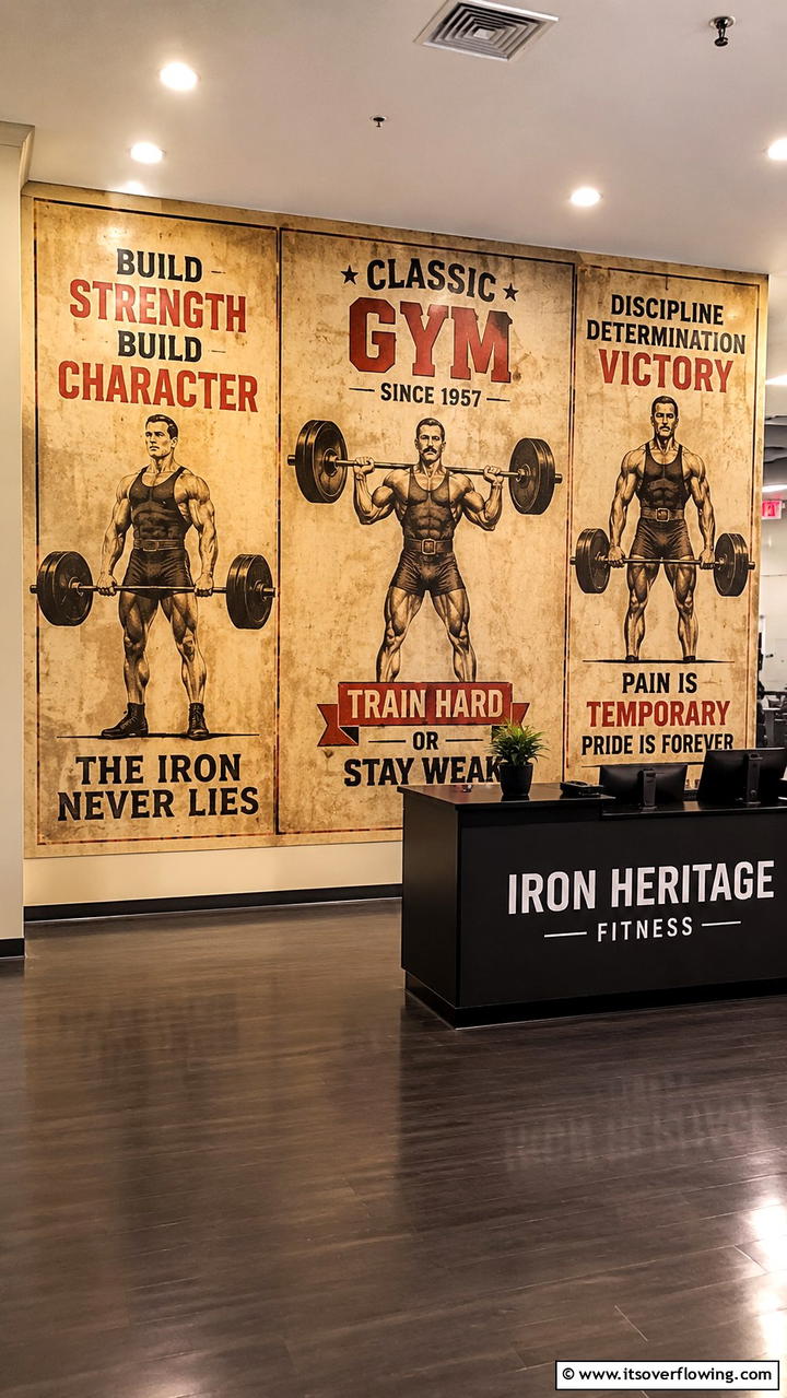 Vintage Fitness Posters - 20 Gym Murals to Inspire Your Workout Space