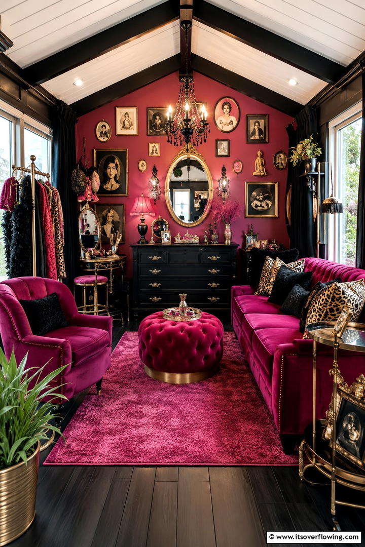 Vintage Glam Room - 30 She Shed Interior Ideas for Personalized Retreats