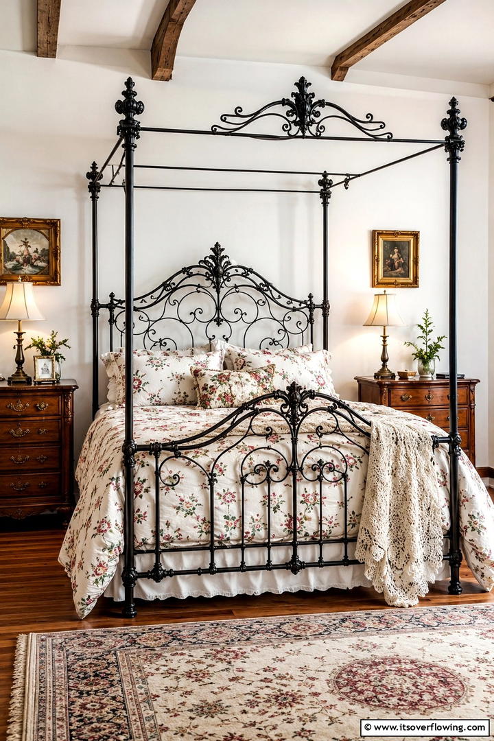 Vintage Iron Canopy Bed - 25 Stunning Canopy Bed Ideas for a Dreamy Bedroom