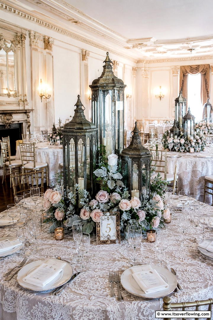 Vintage Lantern Extravaganza - 30 Tall Wedding Centerpiece Ideas for Elegant Table Displays