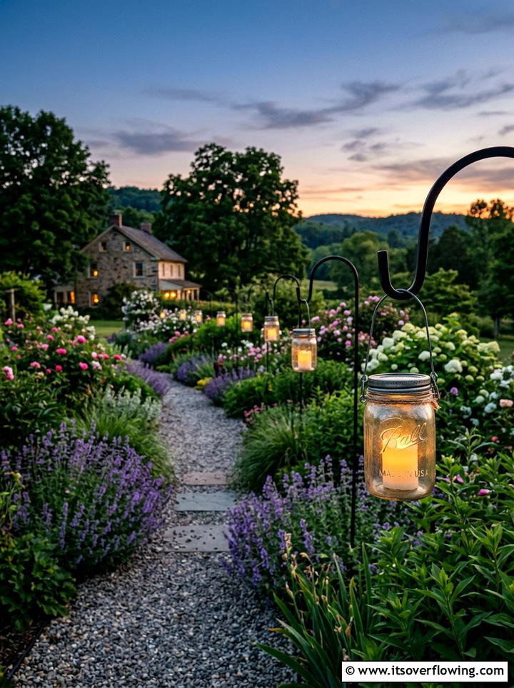 Vintage Mason Jar Lantern - 25 reusing old things ideas for farmhouse garden look