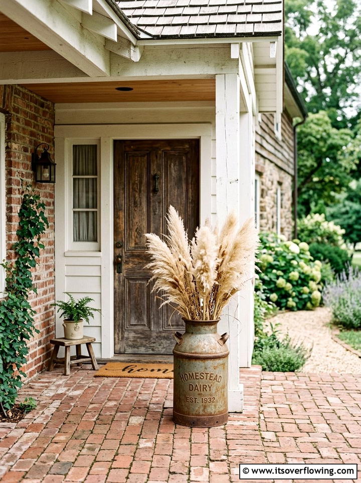 Vintage Milk Can - 25 front porch decor ideas with rustic accents