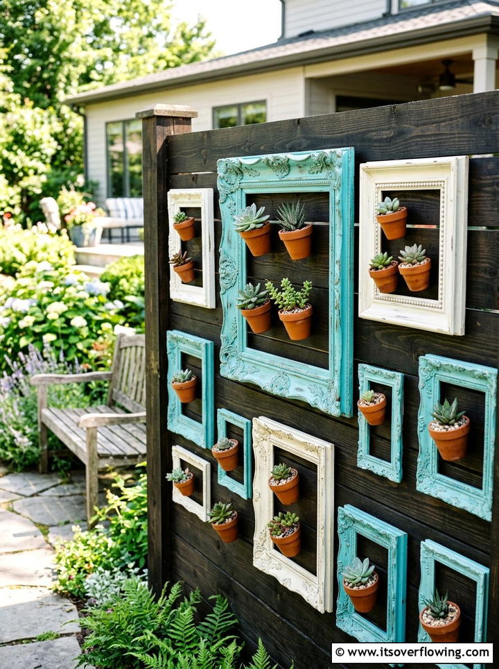 Vintage Picture Frame - 25 reusing old things ideas for fence decor