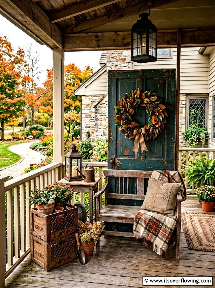 Vintage Porch Decor - 25 front porch decor ideas with magnolia wreath
