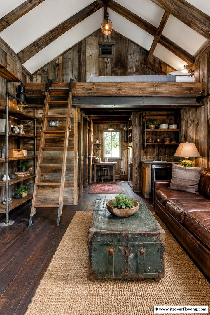 Vintage Rustic Shed Conversion - 30 Rustic Tiny House Ideas for Compact, Cozy Living