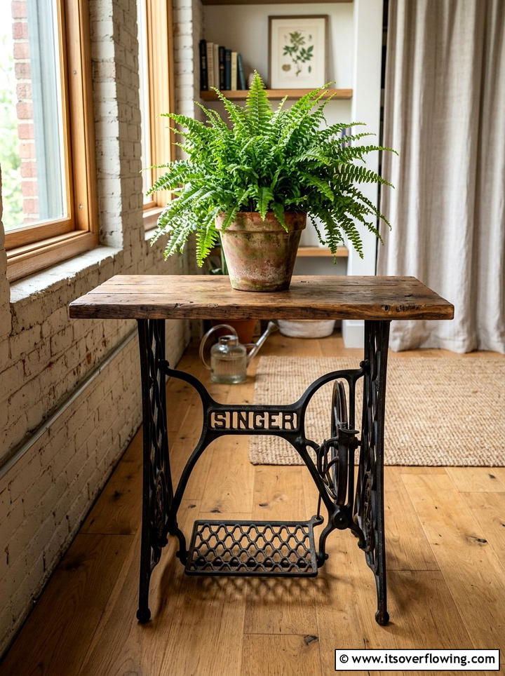 Vintage Sewing Machine Bases - 25 front porch ideas with antique pieces