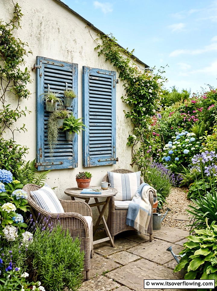 Vintage Shutter Decor - 25 garden decor ideas with vintage pieces
