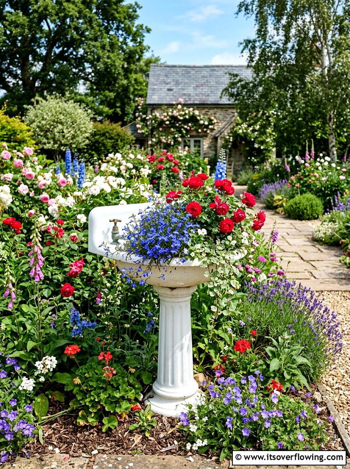 Vintage Sink Garden - 25 reusing old things ideas for flower garden