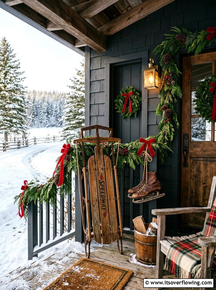 Vintage Sled Porch Decor - 25 front porch ideas with winter decor