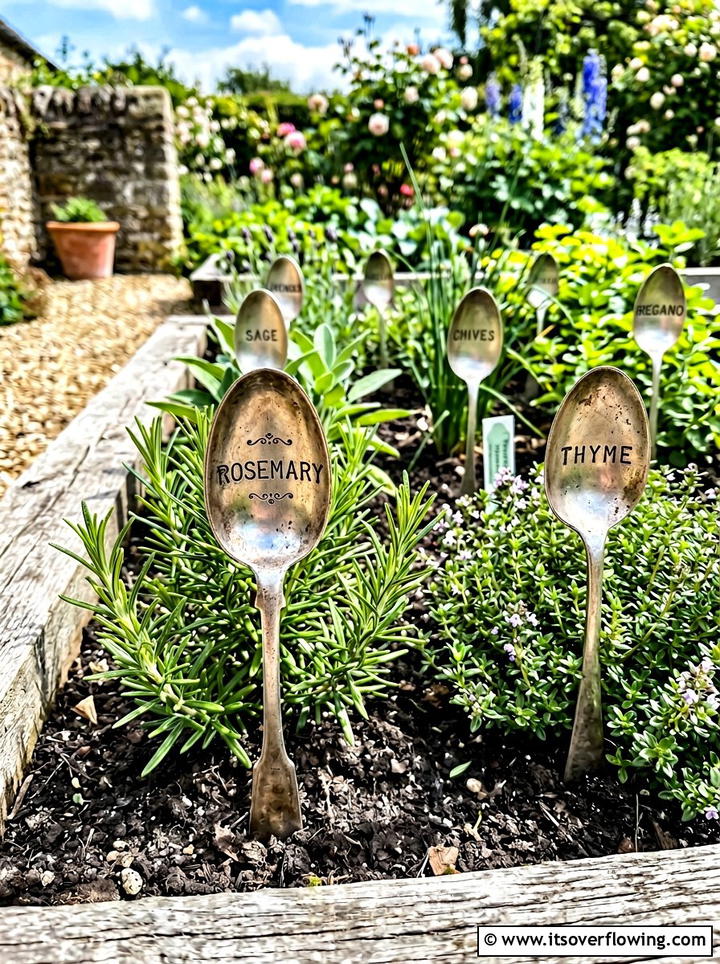 Vintage Spoon Garden Markers - 25 upcycled garden ideas