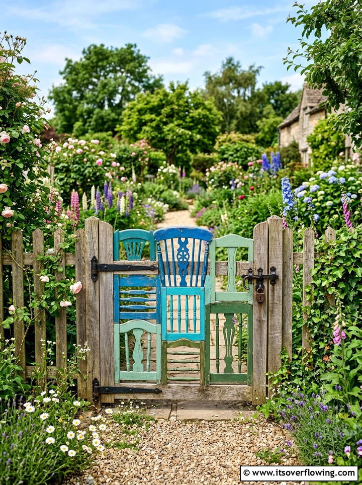 Vintage Suitcase Garden Gate - 25 reusing old things ideas for gate decor