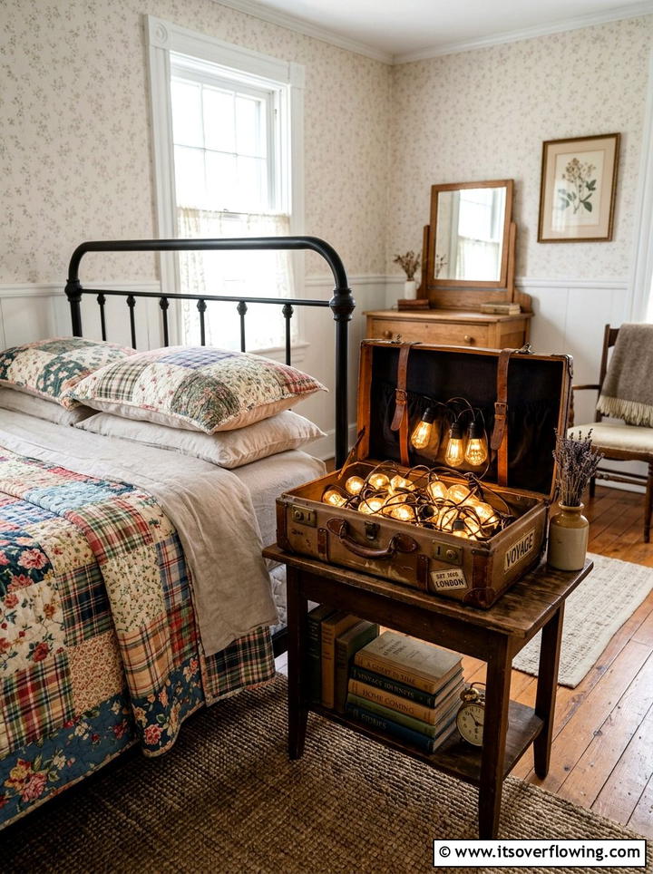 Vintage Suitcase Lantern - 25 reusing old things ideas for lantern decor