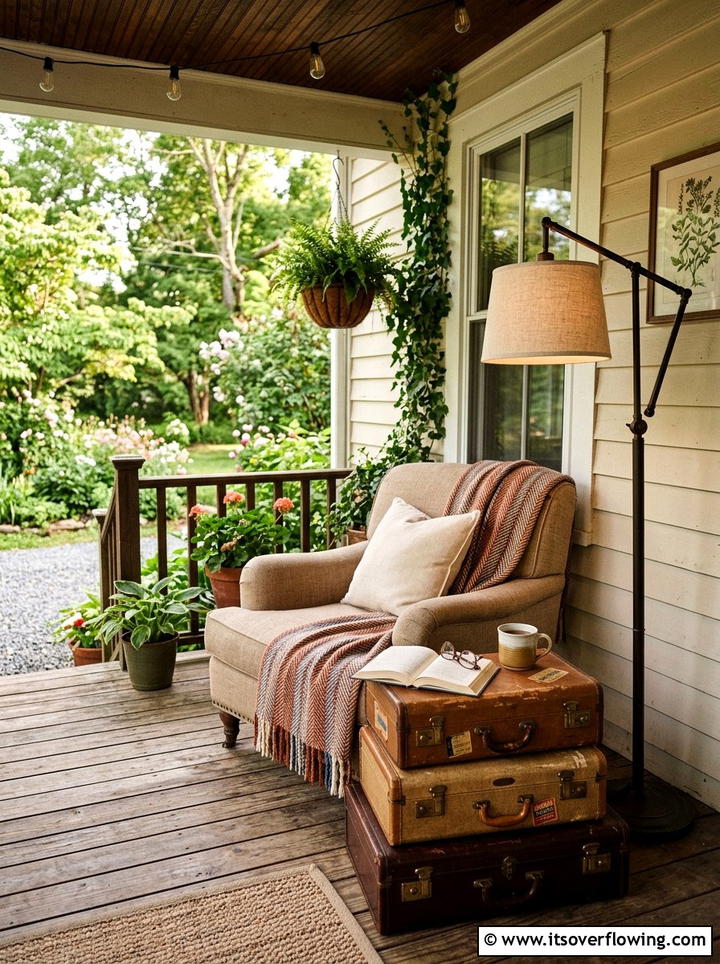 Vintage Suitcase Table - 25 reusing old things ideas for porch