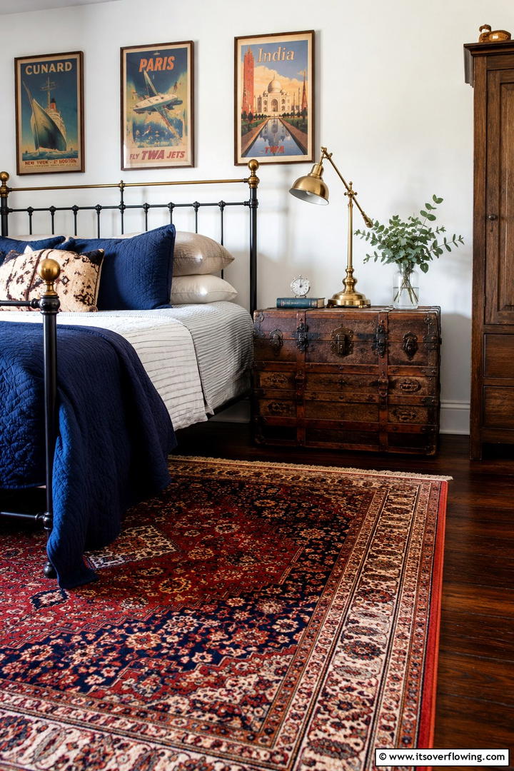 Vintage Trunk Revival - 30 Innovative Nightstand Ideas for Bedroom Functionality