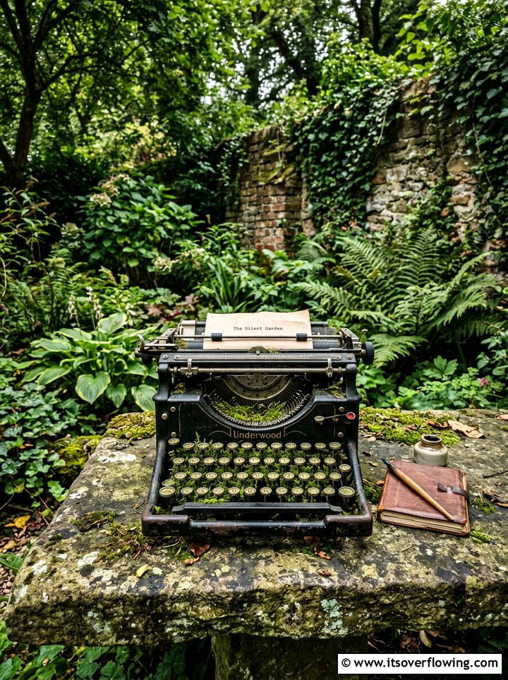 Vintage Typewriter Decor - 25 garden decor ideas with vintage pieces