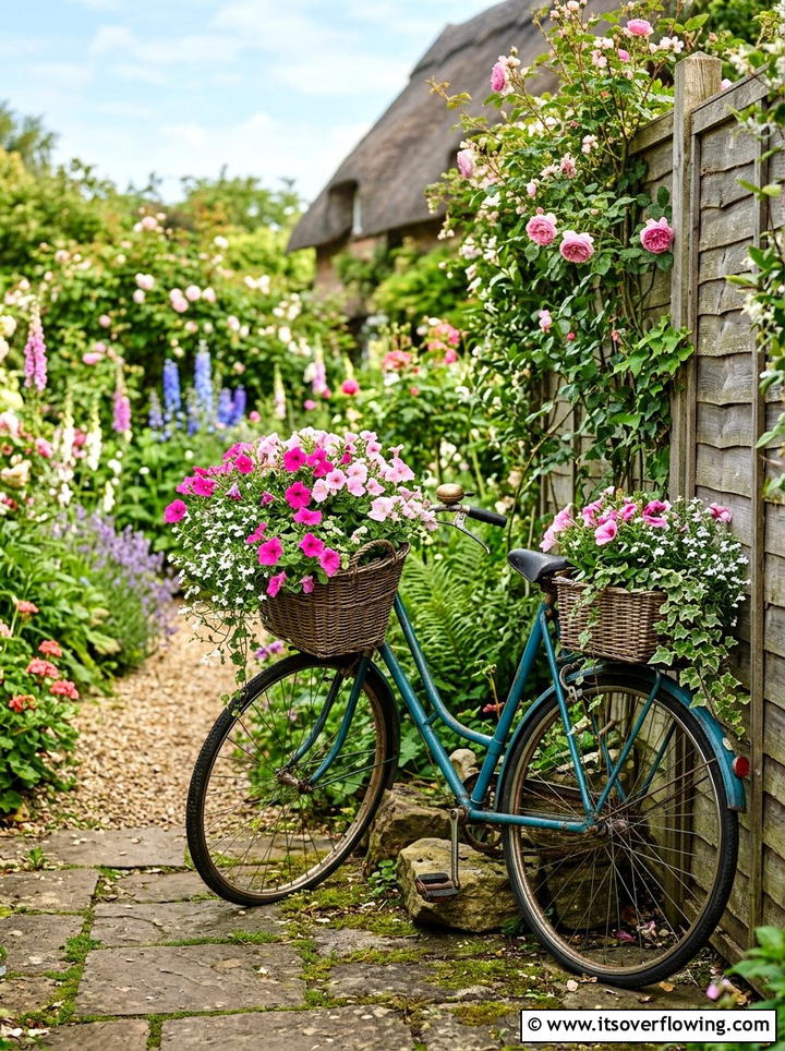Vintage bicycle planter - 25 creative garden ideas with unusual planters