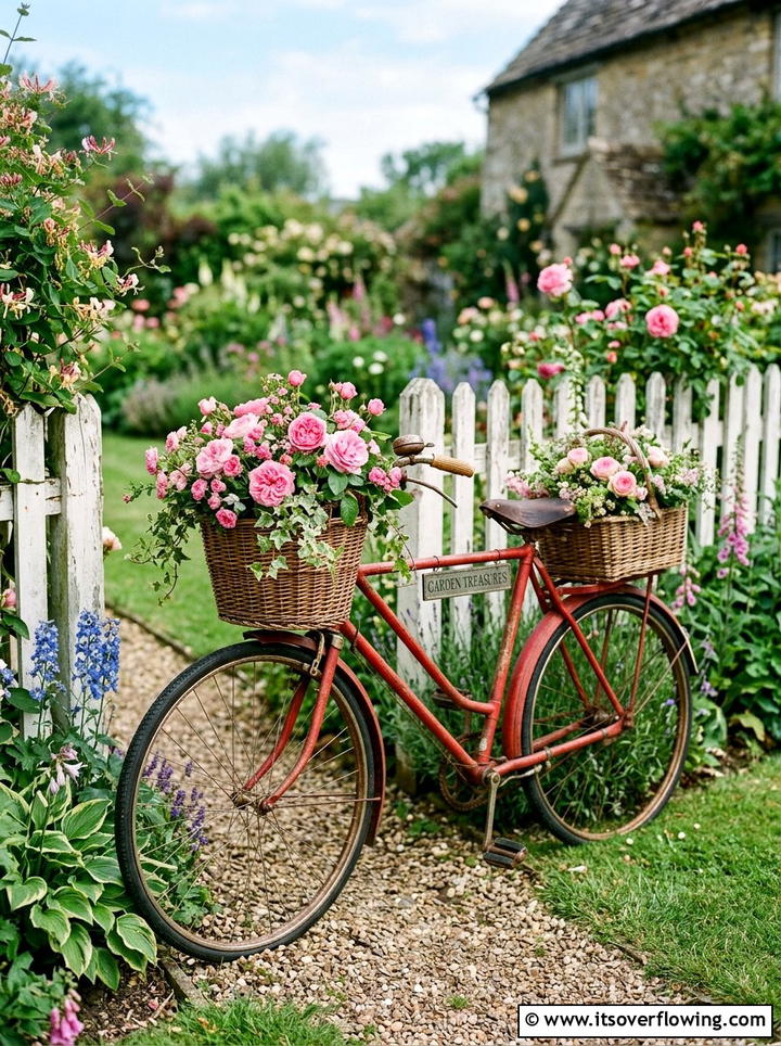 Vintage bicycle planter - 25 reusing old things ideas for garden