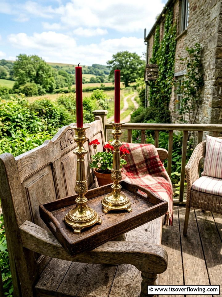 Vintage brass candle stands - 25 front porch decor ideas with candle holders