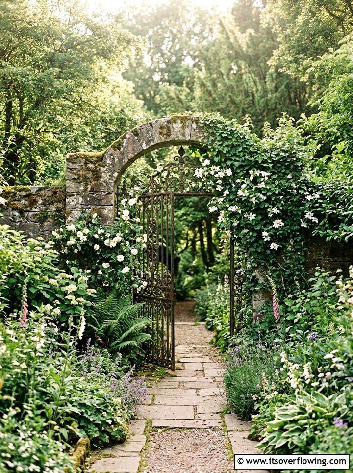 Vintage garden gate - 25 garden decor ideas for outdoor parties