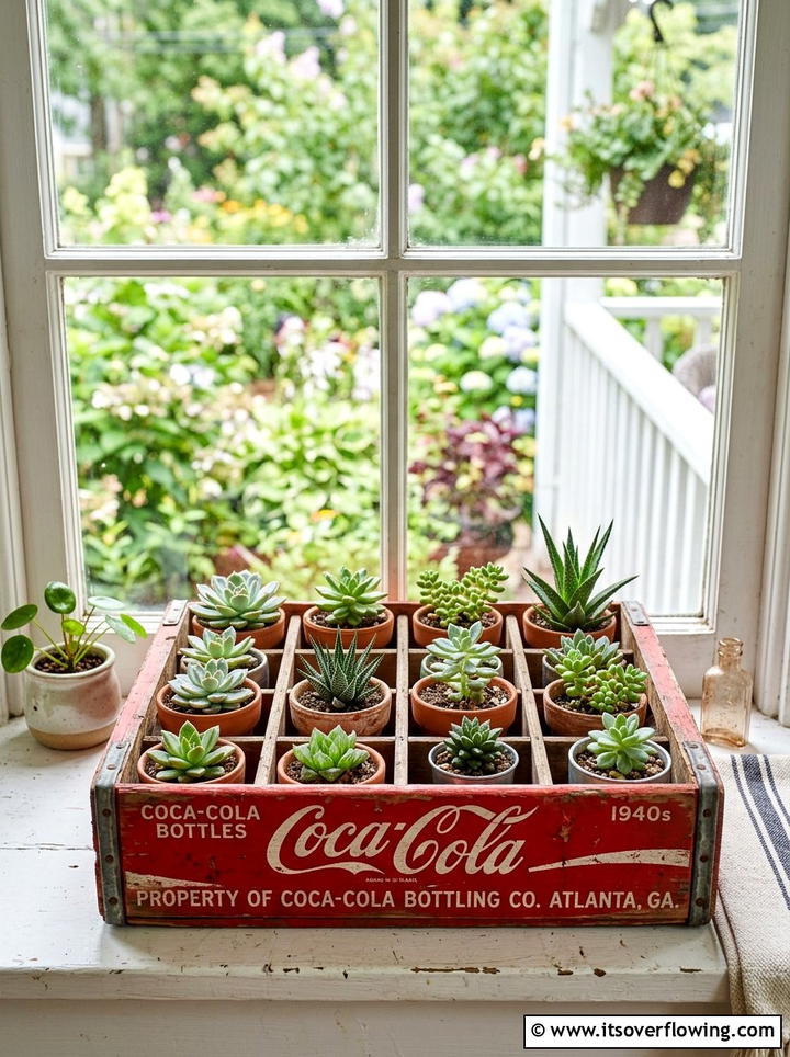 Vintage soda crate - 25 front porch decor ideas with vintage crates