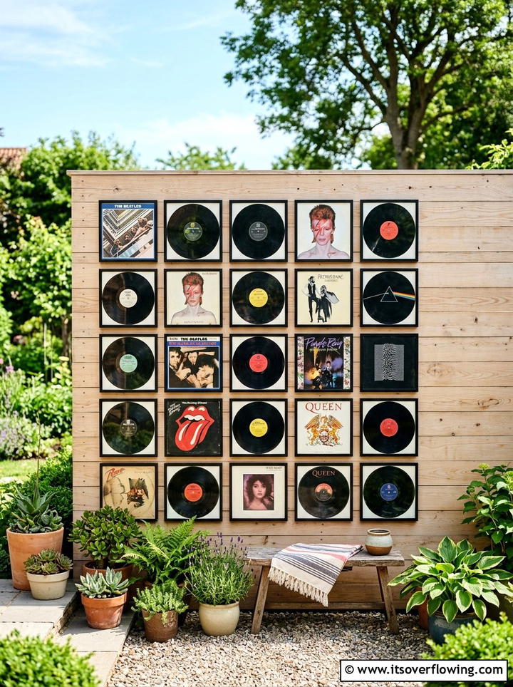 Vinyl Record Art - 25 reusing old things ideas for fence decor