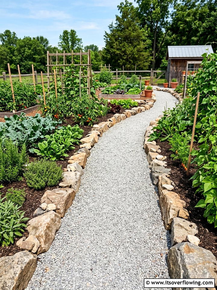 Walkway Stone Accents - 25 backyard ideas with boulder accents