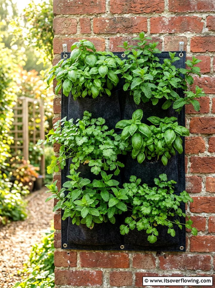 Wall Herb Pocket Planter - 25 creative garden ideas with pocket planters