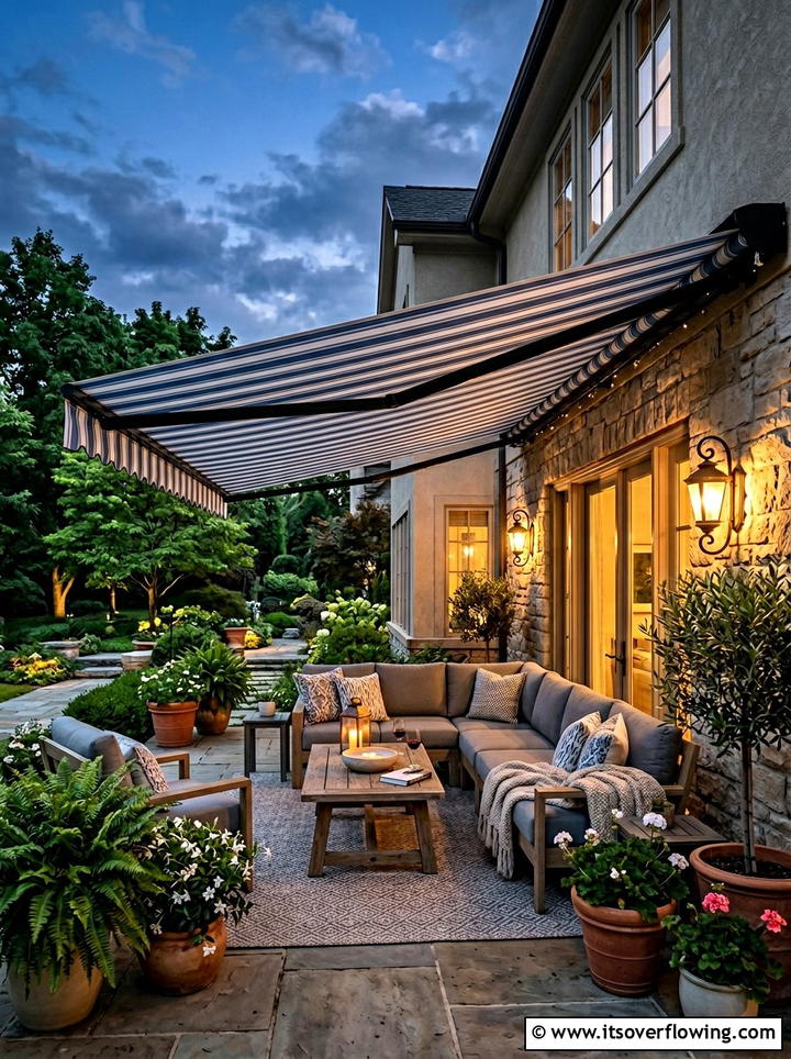 Wall Mounted Awning - 25 garden decor ideas for cozy evenings