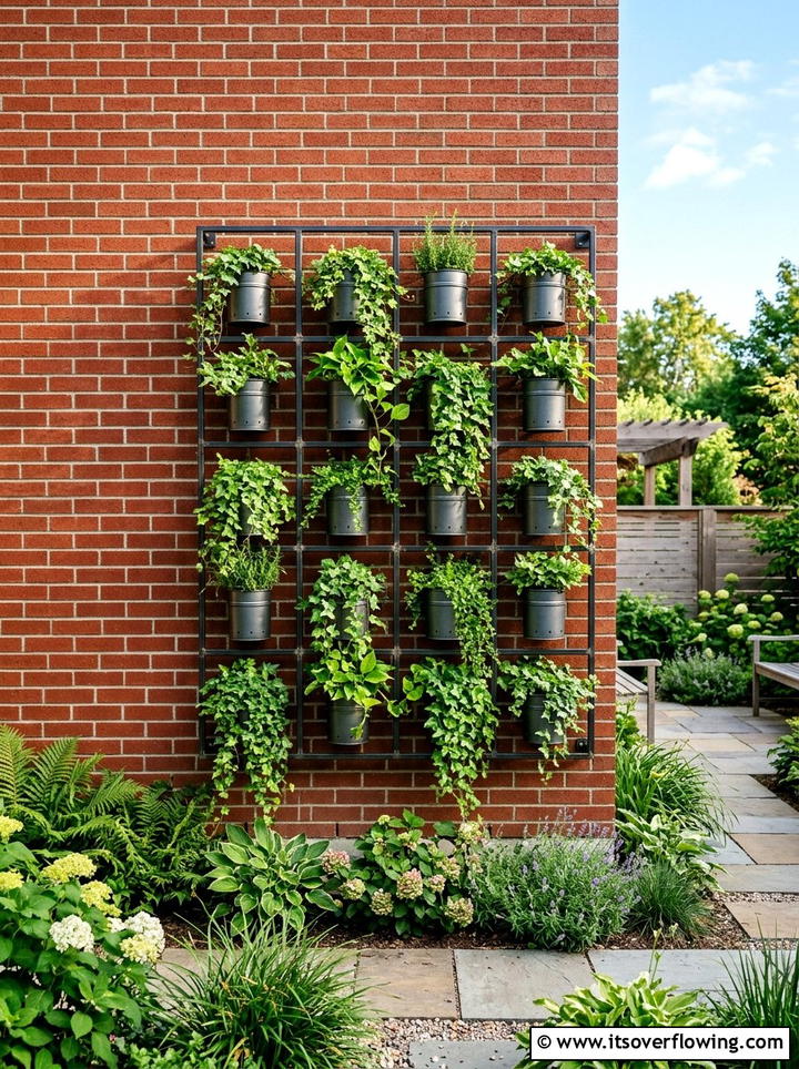 Wall Mounted Can Planter - 25 recycled garden ideas with tin cans