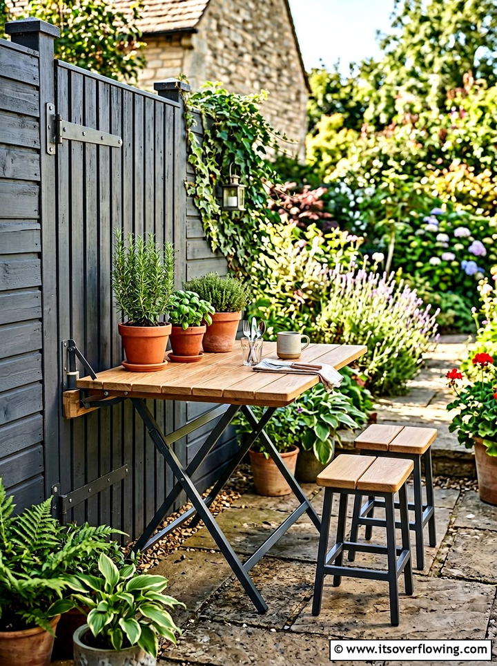 Wall Mounted Folding Table For Garden - 25 small garden ideas with compact furniture