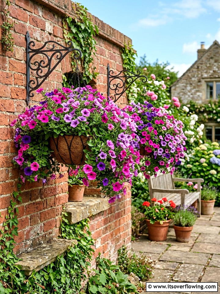Wall Mounted Hanging Baskets - 25 garden ideas with wall decor