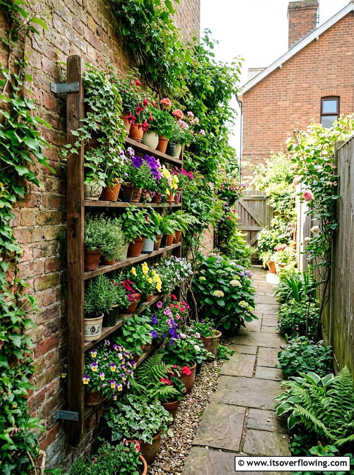 Wall Mounted Ladder Garden - 25 garden decor ideas with floral ladders