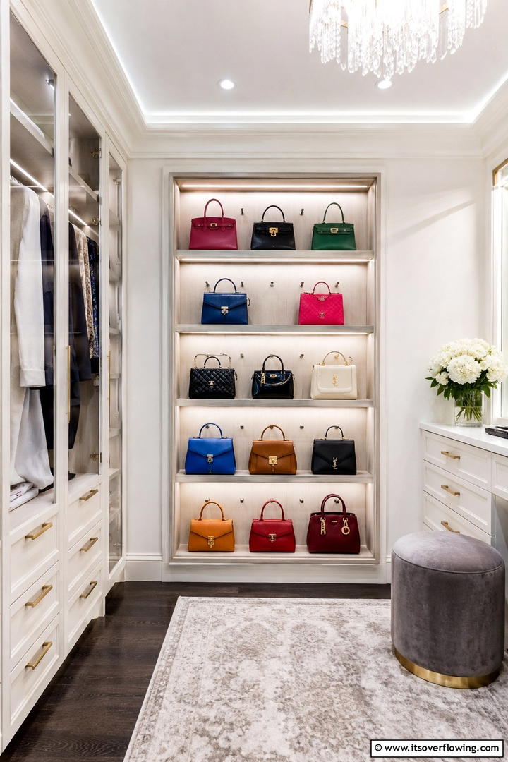 Wall Mounted Purse Organizer - 30 Practical Purse Storage Ideas to Organize Handbags