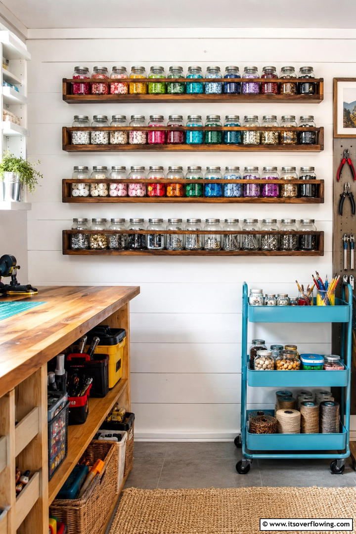 Wall Mounted Spice Shelves - 30 Shed Shelving Ideas for Optimal Storage Solutions