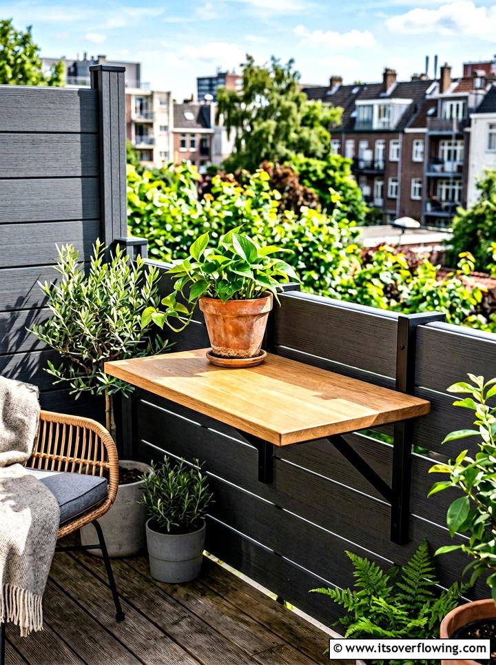 Wall Mounted Table - 25 upcycled garden ideas with old tables