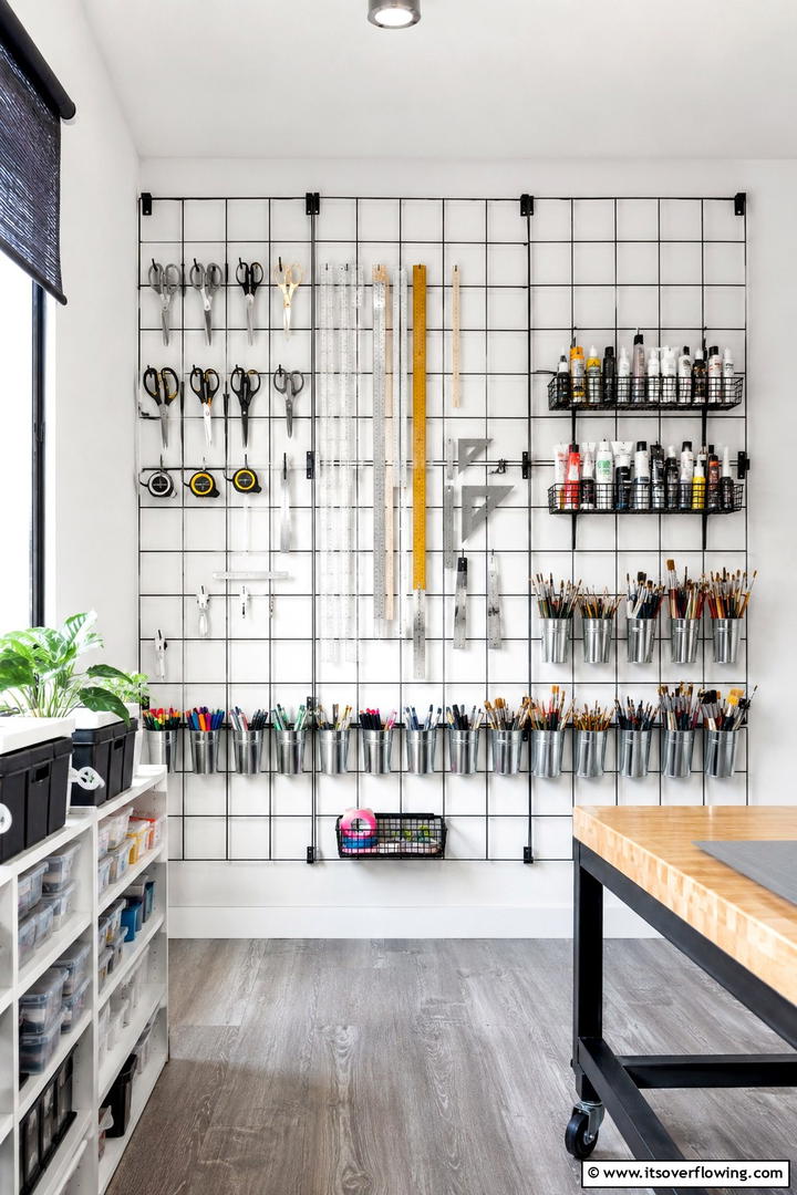 Wall Mounted Tool Organizers - 30 Small Craft Room Ideas for Organized Creative Spaces